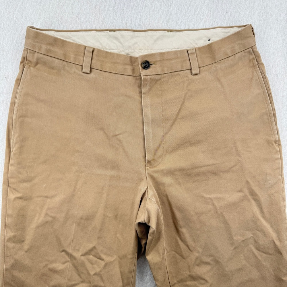 Brooks Brothers Advantage Chino Clark Pants Mens 33x32 Khaki Tan Cotton Preppy